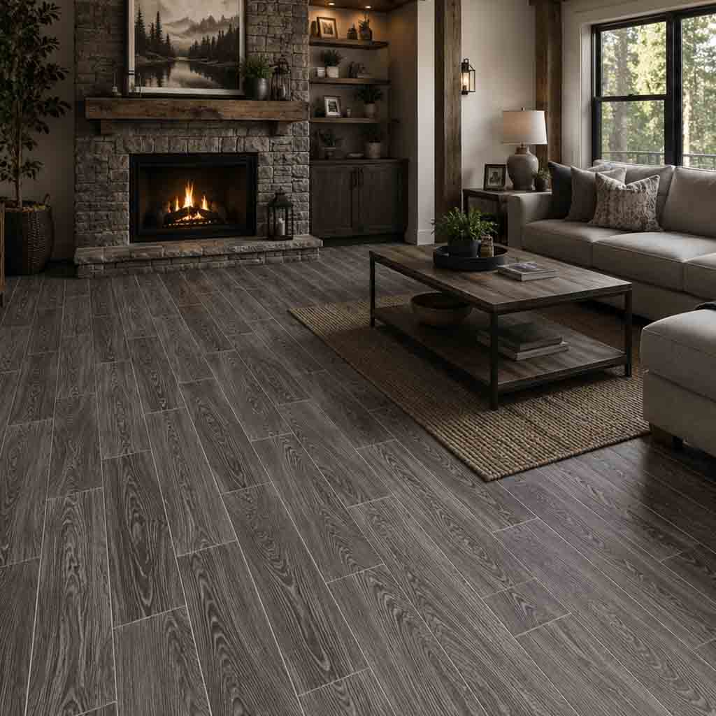 DUELA PISO CERAMICO 8735-DK MATE 20 X 60 CM PORCELUX