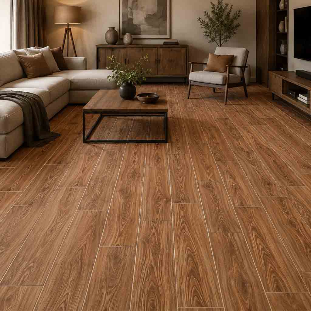 DUELA PISO CERAMICO 8747-DK MATE 20 X 60 CM PORCELUX