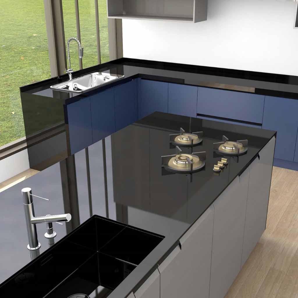 PORCELANATO FULL BODY CARBON BLACK 80 X 240 CM (15MM) PORCELUX