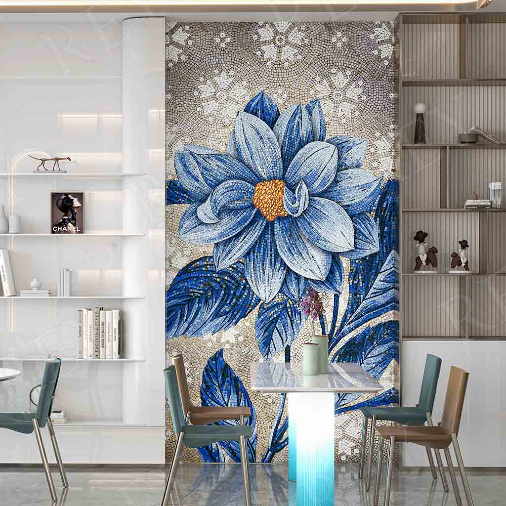 PORCELANATO MOSAICO BLUE LILY 60 X 120 CM PORCELUX