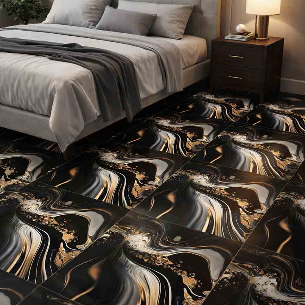 SEMI PORCELANATO 3101 GOLDEN BLACK 60 X 60 CM PORCELUX