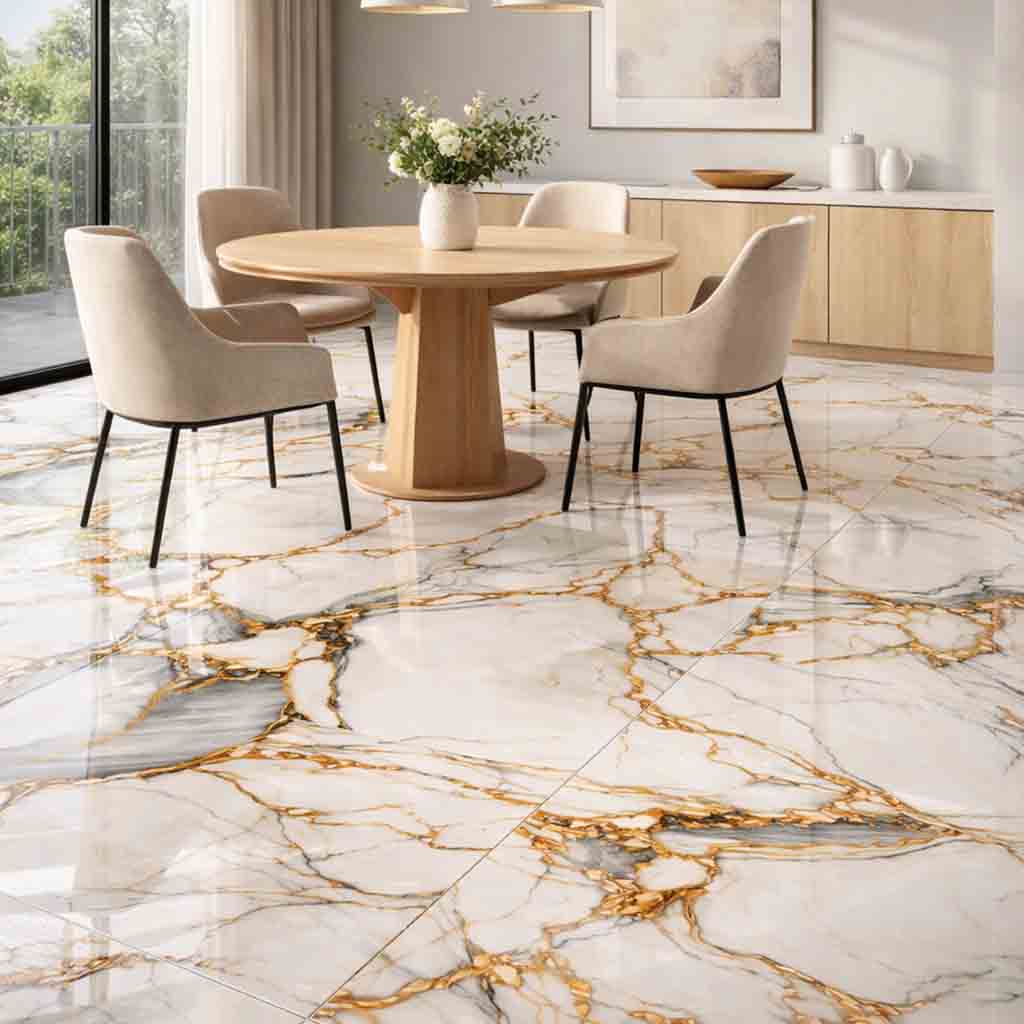 SEMI PORCELANATO 3115 IMPERIAL WHITE GOLD 60 X 60 CM PORCELUX
